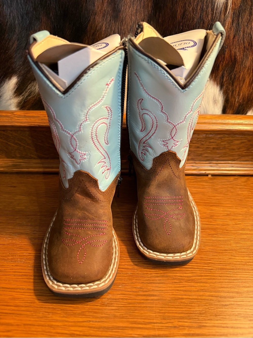 Old West Toddler Girls’ Western Turquoise & Pink Boots - Size 4 - NEW IN BOX - Picture 5 of 6